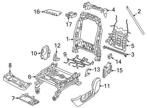 2019 Ram 3500 Front Seat Components Seat Diagram for 68455849AA