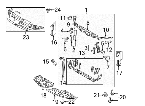 2007 Toyota Avalon Radiator Support Radiator Support Diagram for 53210-07030