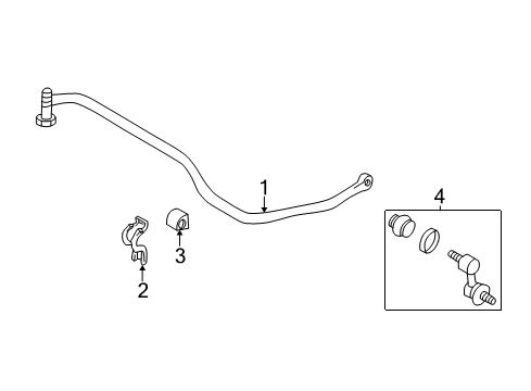 1999 Hyundai Sonata Stabilizer Bar & Components - Rear Bar-Rear Stabilizer Diagram for 55511-38000