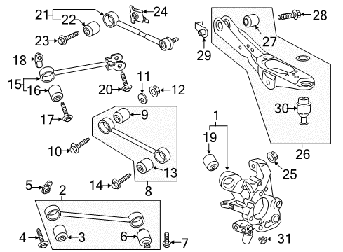 2020 Lincoln Navigator Rear Suspension Front Arm Diagram for 7L1Z-5500-B