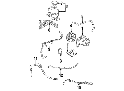 1994 Toyota Camry P/S Pump & Hoses, Steering Gear & Linkage Pump Assy, Vane Diagram for 44320-33080