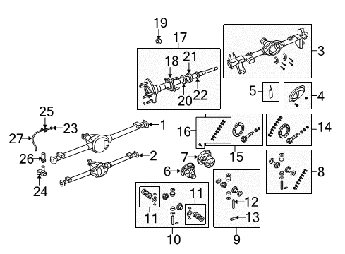 2010 Jeep Wrangler Axle Housing - Rear Plug-Differential Cover Diagram for 68048835AA