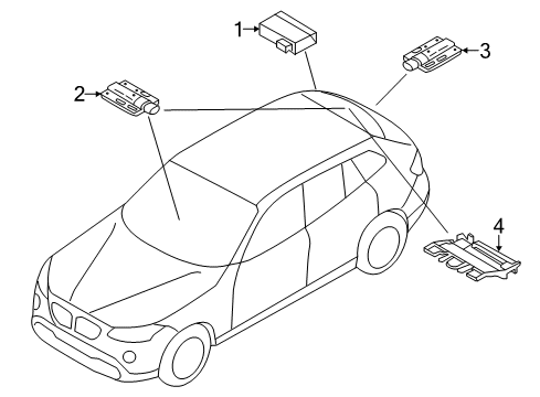 2013 BMW X1 Keyless Entry Components Set Uniform Locking System With Cas Control Unit (Code) Diagram for 51210039666