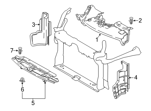 2018 Toyota C-HR Radiator & Components Air Guide Diagram for 16593-0T040