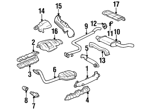 1998 Chevrolet Lumina Exhaust Components Shield-Exhaust Pipe Front Heat Diagram for 10293107