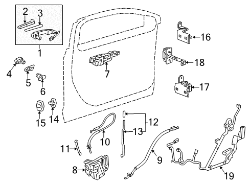 2014 Cadillac XTS Front Door - Lock & Hardware Handle, Outside Diagram for 13592156