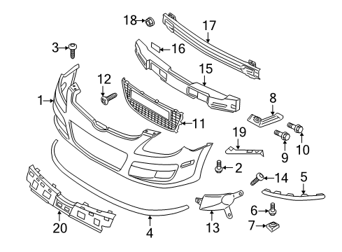 2012 Hyundai Elantra Front Bumper Bracket-Front Bumper Upper Side Mounting Diagram for 86551-2L000