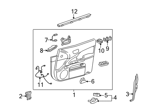 2008 Lexus GS350 Power Seats Bracket, Front Door Armrest Set, LH Diagram for 67645-30200