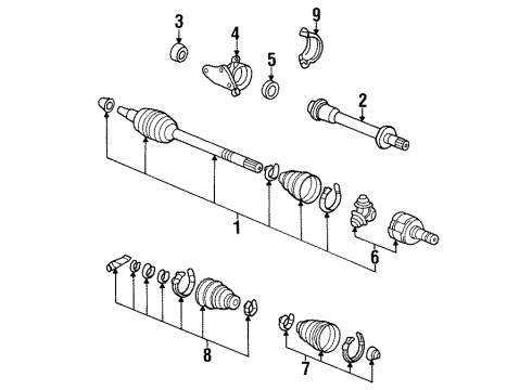 1997 Honda Accord Drive Axles - Front Shaft Assembly, Half Diagram for 44500-SV7-A00