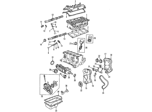1997 Plymouth Neon Engine Parts, Mounts, Cylinder Head & Valves, Camshaft & Timing, Oil Pan, Oil Pump, Crankshaft & Bearings, Pistons, Rings & Bearings Bracket Engine MT/RT Diagram for 4668169
