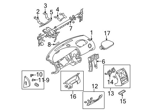 2005 Dodge Stratus Instrument Panel Fuse-Mini Diagram for MS810887