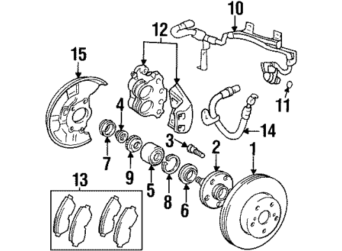 1999 Lexus SC400 Brake Components Rear Disc Brake Pad Kit Diagram for 04466-30030