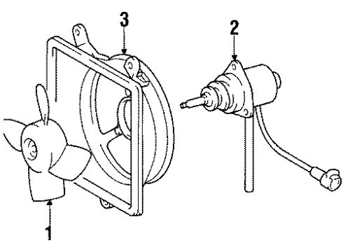 1984 Toyota Camry Cooling System, Radiator, Water Pump, Cooling Fan Fan Shroud Diagram for 16711-63050