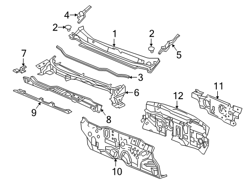 2017 Honda CR-V Cowl Drain Assy., Dashboard (Upper) Diagram for 74230-TLA-A00