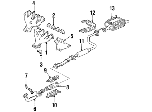 1995 Honda Civic del Sol Exhaust Manifold Cover A, Exhuast Manifold Diagram for 18120-P06-A00