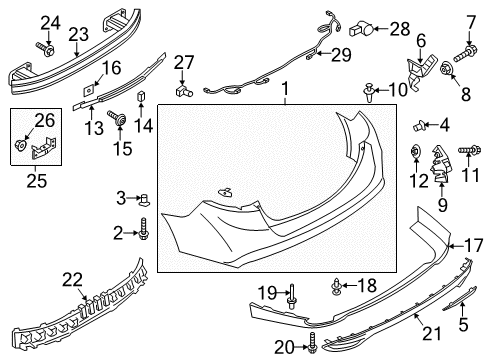 2019 Ford Fusion Parking Aid Reflector Diagram for KS7Z-13A565-B