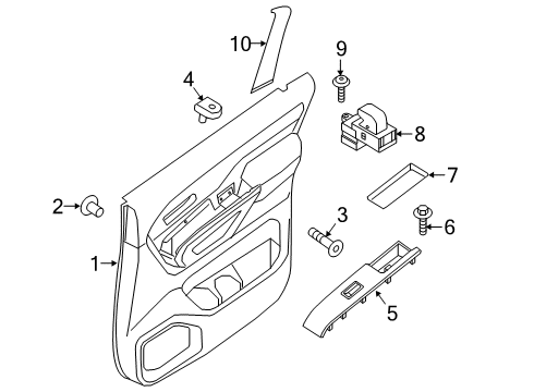 2021 Nissan Titan Interior Trim - Rear Door Finisher-Power Window Switch, Rear RH Diagram for 82960-9FT0A