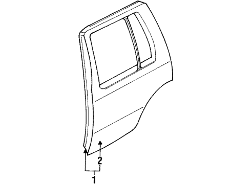 1992 Nissan Pathfinder Rear Door RGLTR Assembly-Door Window, LH Diagram for 82701-83G00