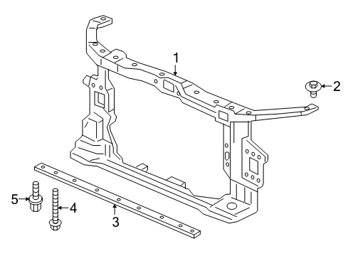 2021 Honda Civic Radiator Support Bulkhead Assembly, Front Diagram for 71410-TBC-A31