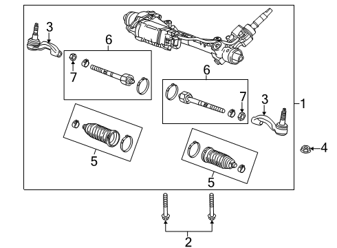 2019 Cadillac CT6 Steering Column & Wheel, Steering Gear & Linkage Gear Assembly Bolt Diagram for 11547746