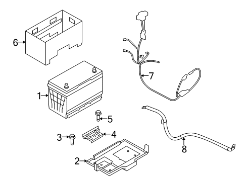 2009 Kia Borrego Battery Tray Assembly-Battery Diagram for 371502J101