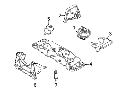 2006 BMW 760i Engine & Trans Mounting Console Left Diagram for 22116779979
