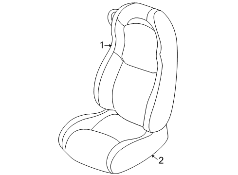 2009 Dodge Viper Front Seat Components Front Seat Cushion Diagram for 1HX571U4AA