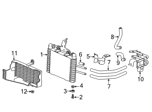 2019 Honda Accord Trans Oil Cooler Cooler Assembly (Atf) Diagram for 25500-6D3-A01