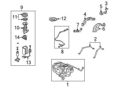 2007 Acura TL Fuel Injection Module Assembly, Fuel Pump Diagram for 17045-SEP-A01