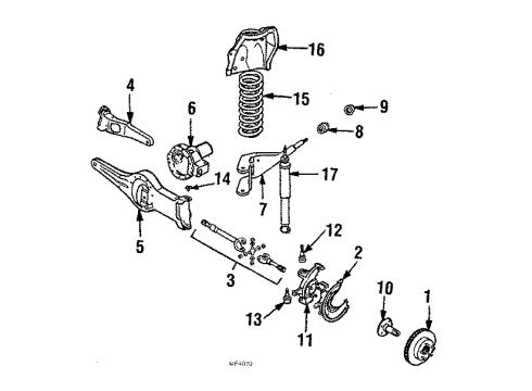 1985 Ford Bronco II Front Suspension Components, Carrier & Front Axles, Stabilizer Bar Stabilizer Bar Link Kit Diagram for E4TZ-5K484-A