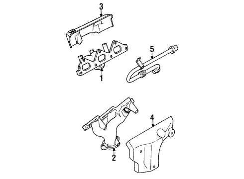 1995 Dodge Stealth Exhaust Manifold Exhaust Manifold Diagram for MD302122