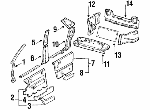 1986 Acura Legend Interior Trim Garnish, Driver Side Seat Side (Palmy Gray) Diagram for 84191-SD4-000ZA