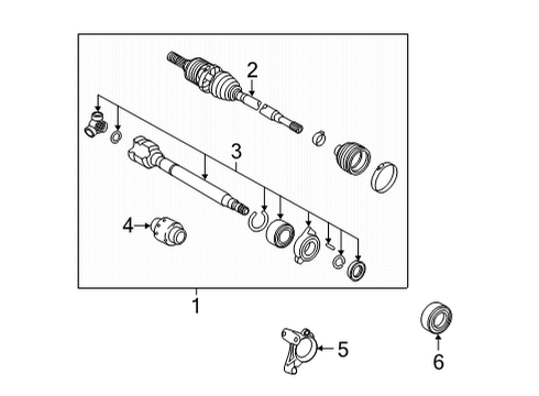 2022 Lexus NX450h+ Drive Axles - Front SHAFT ASSY, FR DRIVE Diagram for 43410-78110