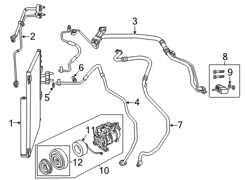 2020 Ram 2500 A/C Condenser, Compressor & Lines A/C Suction Diagram for 68455305AA