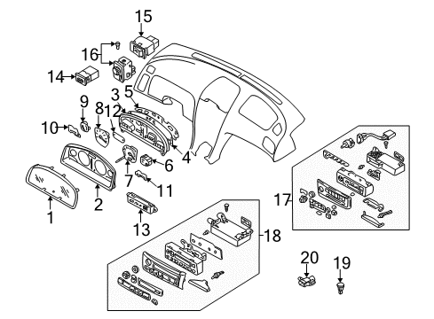 2000 Nissan Maxima A/C & Heater Control Units Switch-Fan Diagram for 27660-4M400