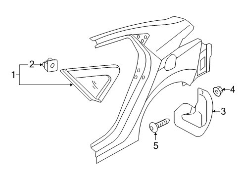 2011 Hyundai Elantra Exterior Trim - Quarter Panel Rear Wheel Mud Guard Assembly, Right Diagram for 86842-3X000