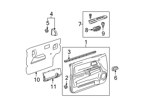 2008 GMC Canyon Front Door Mirror Switch Diagram for 15205243