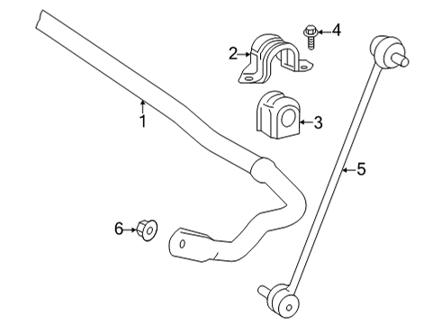 2022 Toyota Corolla Cross Stabilizer Bar & Components - Front Stabilizer Bar Bushing Diagram for 48815-0A080