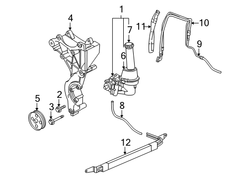 2005 Buick Rainier P/S Pump & Hoses, Steering Gear & Linkage Hose Asm, P/S Gear Inlet Diagram for 26090950