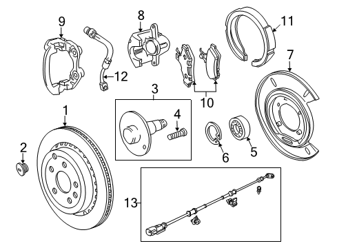 2016 Chevrolet SS Rear Brakes Caliper Diagram for 92276500