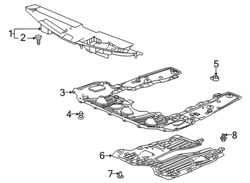 2022 Acura TLX Splash Shields Nut, Air Spoiler Clip Diagram for 90305-TR0-000