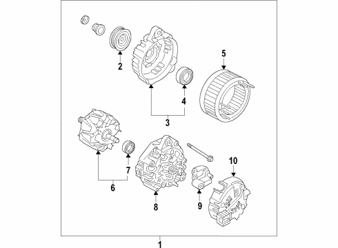 2019 Kia Sedona Alternator Cover Diagram for 373903L050