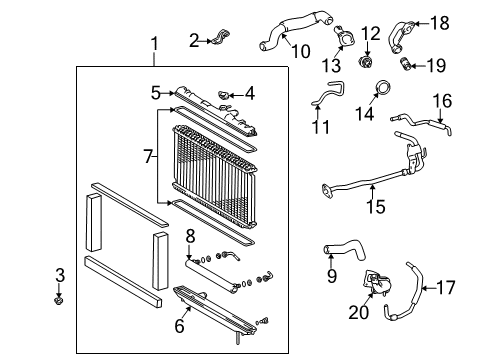 2004 Lexus IS300 Radiator & Components Outlet Assembly Pipe Diagram for 16268-46011