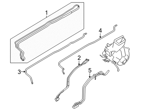 2005 Nissan Quest Rear A/C Lines Pipe - Cooler Diagram for 92470-ZE60A