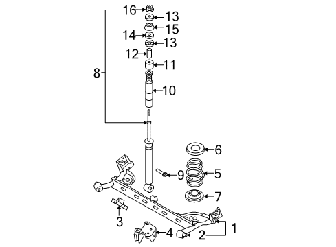 2014 Nissan Cube Rear Suspension Front Spring Rubber Seat Lower Diagram for 55032-AX003