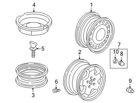 2000 Honda Odyssey Wheels Bucket, Spare Tire (T135 80D16) Diagram for 83824-S0X-A00