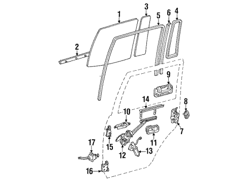 1992 Toyota Land Cruiser Door & Components Motor Diagram for 85720-60011