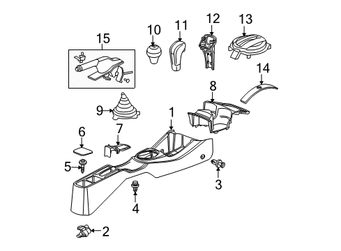 2010 Honda Fit Parking Brake Cover, Push Knob *NH167L* (GRAPHITE BLACK) Diagram for 54132-TF0-951ZA