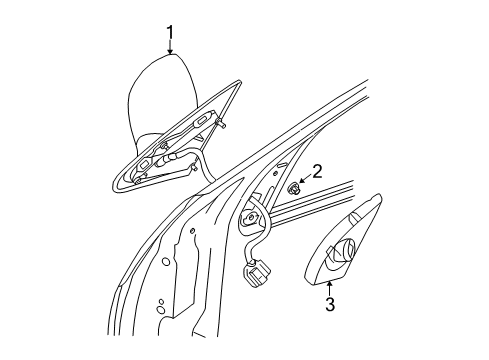 2004 Chrysler PT Cruiser Outside Mirrors Outside Rear View Mirror Diagram for 5067450AD