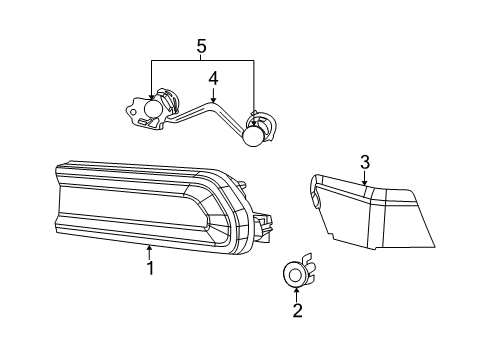 2013 Dodge Challenger Tail Lamps Panel-Close Out Diagram for 68040112AB